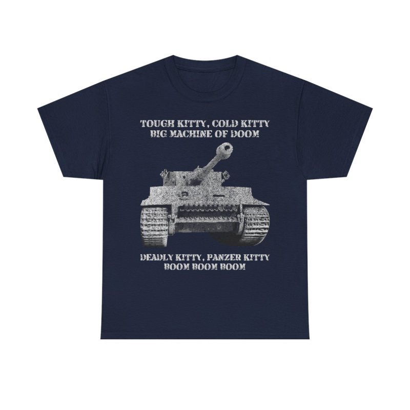 Tough Kitty Panzer Tank T-Shirt | Funny Tiger Tank Meme World War II History Buff Gift