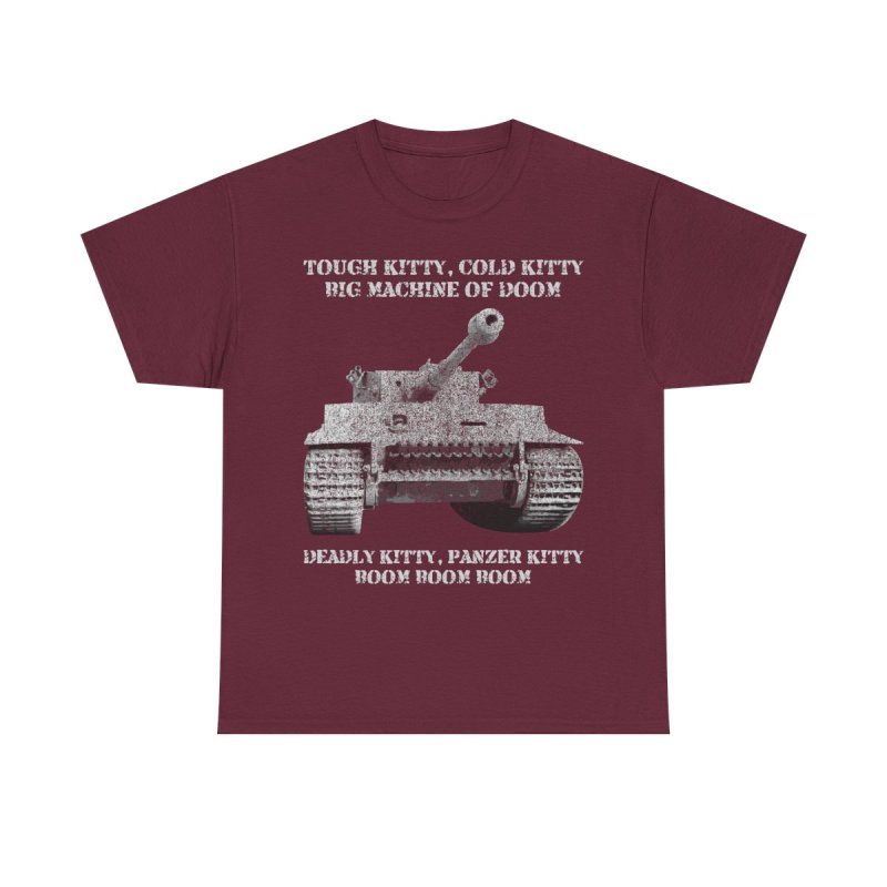 Tough Kitty Panzer Tank T-Shirt | Funny Tiger Tank Meme World War II History Buff Gift