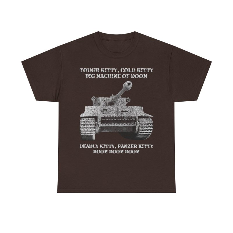 Tough Kitty Panzer Tank T-Shirt | Funny Tiger Tank Meme World War II History Buff Gift