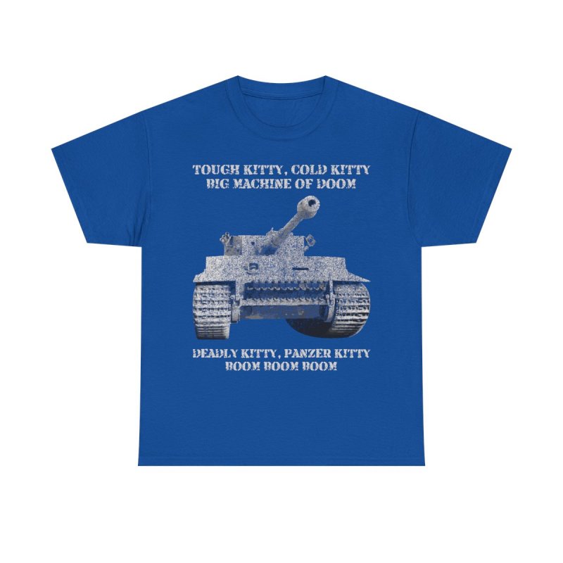 Tough Kitty Panzer Tank T-Shirt | Funny Tiger Tank Meme World War II History Buff Gift