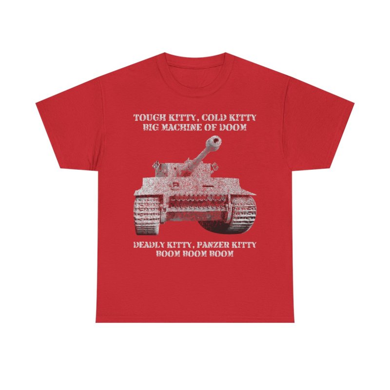 Tough Kitty Panzer Tank T-Shirt | Funny Tiger Tank Meme World War II History Buff Gift