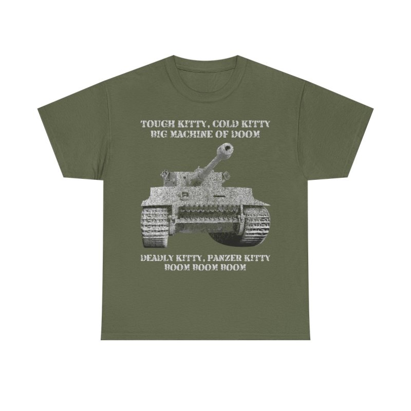 Tough Kitty Panzer Tank T-Shirt | Funny Tiger Tank Meme World War II History Buff Gift