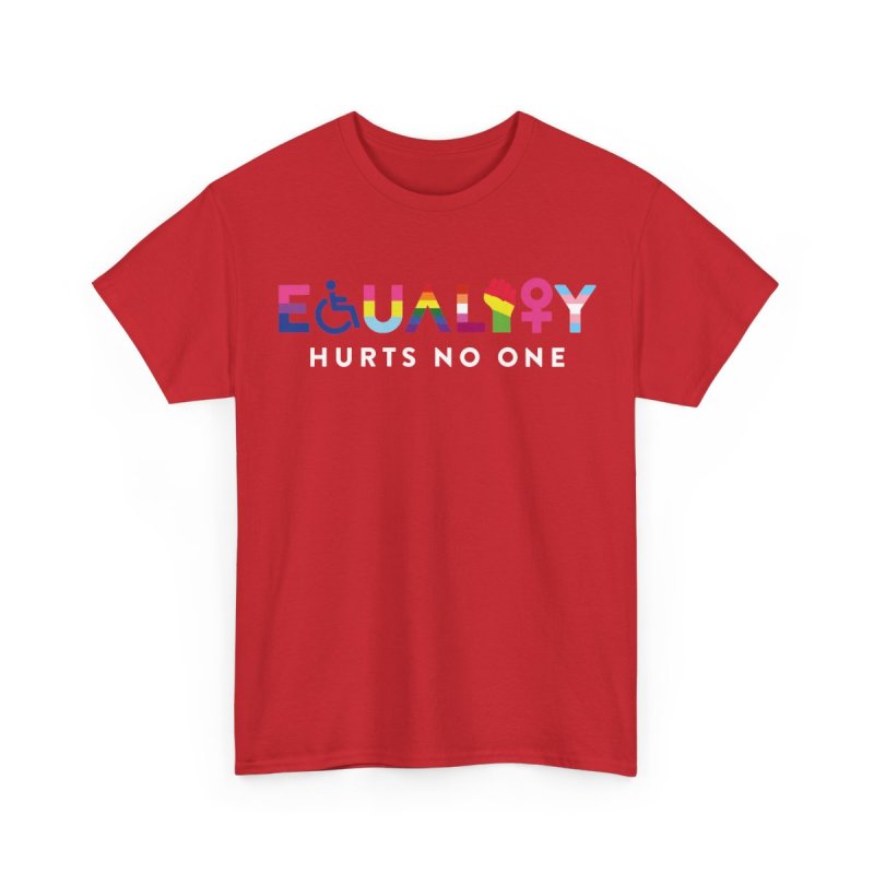 Equality Hurts No One Human Rights LGBTQ Pride Proud Ally | Intersectional Diversity Inclusivity Graphic T-Shirt