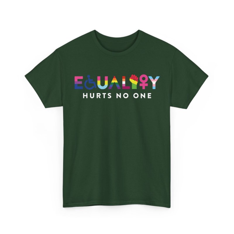 Equality Hurts No One Human Rights LGBTQ Pride Proud Ally | Intersectional Diversity Inclusivity Graphic T-Shirt