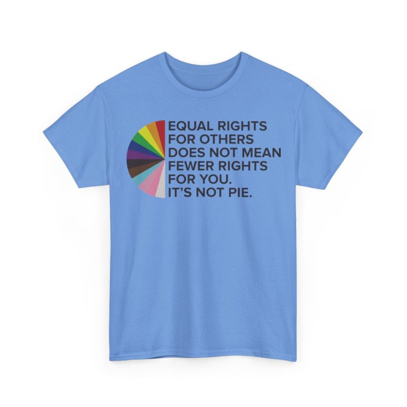 Equal Rights LGBTQIA+ Pride Awareness Inclusivity Ally | Progress Pride Rainbow Graphic T-Shirt | It's Not Pie Social Justice Advocacy Apparel