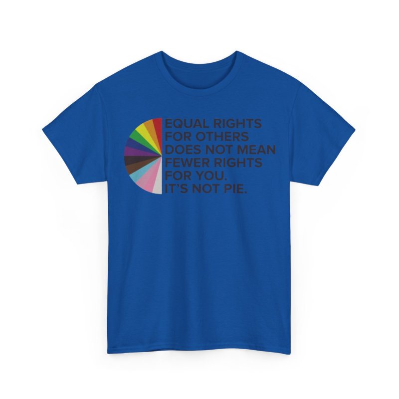 Equal Rights LGBTQIA+ Pride Awareness Inclusivity Ally | Progress Pride Rainbow Graphic T-Shirt | It's Not Pie Social Justice Advocacy Apparel