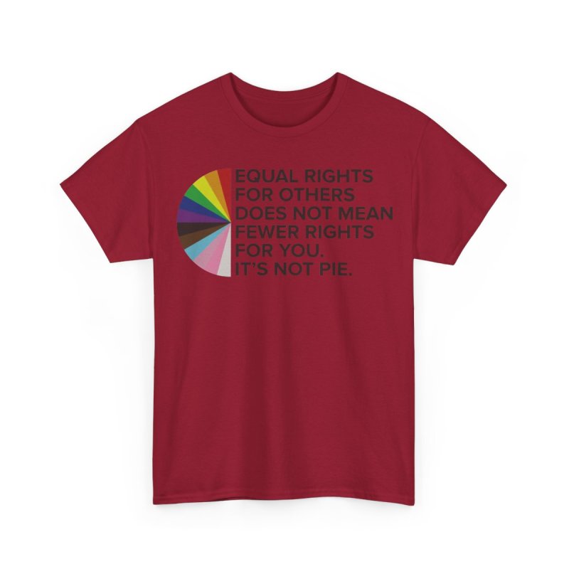 Equal Rights LGBTQIA+ Pride Awareness Inclusivity Ally | Progress Pride Rainbow Graphic T-Shirt | It's Not Pie Social Justice Advocacy Apparel