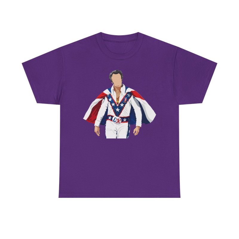 Vintage Stuntman Portrait Graphic Tee | Star-Spangled Cape & Jumpsuit Shirt