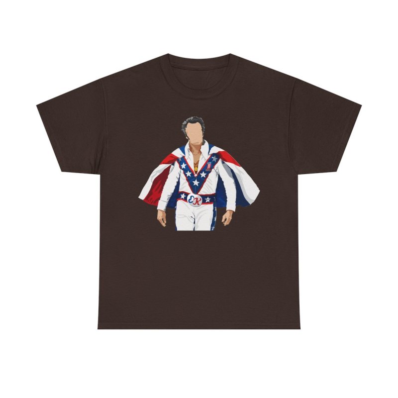 Vintage Stuntman Portrait Graphic Tee | Star-Spangled Cape & Jumpsuit Shirt