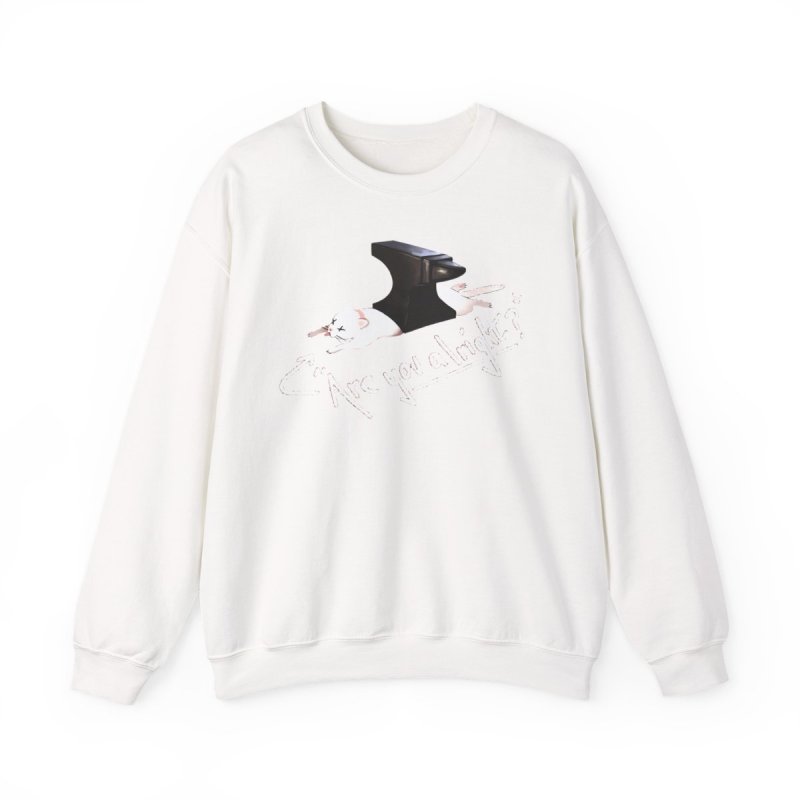 Are You Alright Lovejoy Cat Pullover Sweatshirt | Retro Indie Rock Band Crewneck