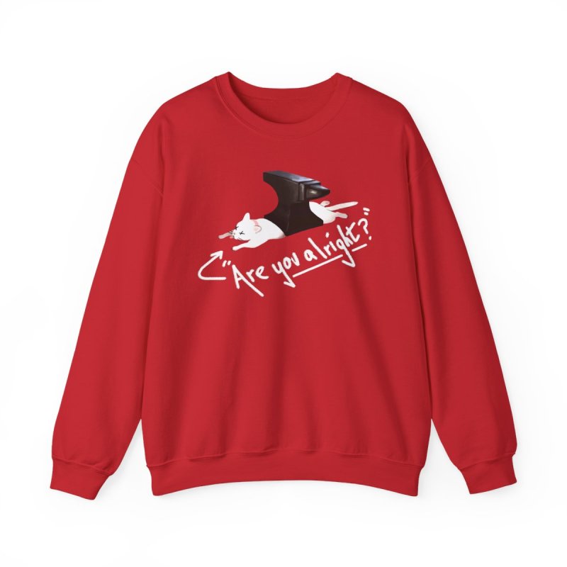Are You Alright Lovejoy Cat Pullover Sweatshirt | Retro Indie Rock Band Crewneck