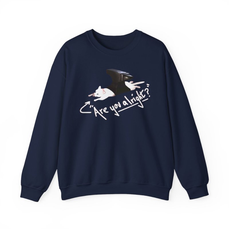Are You Alright Lovejoy Cat Pullover Sweatshirt | Retro Indie Rock Band Crewneck