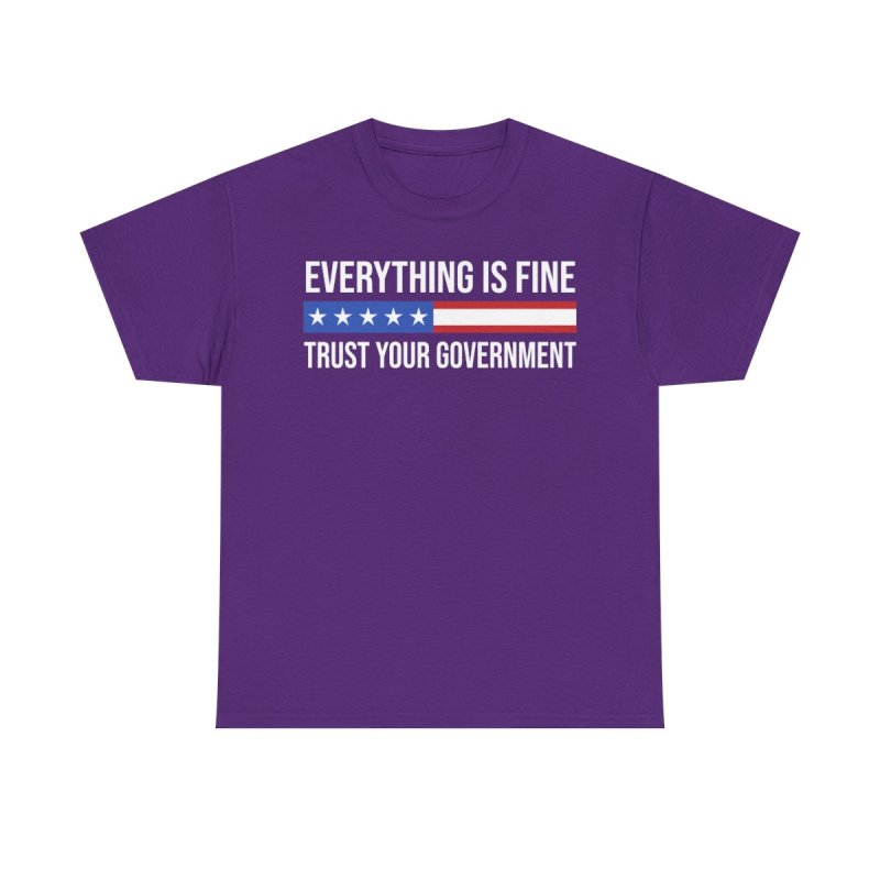 Everything Is Fine Trust Your Government T-Shirt | Sarcastic Political Graphic Tee
