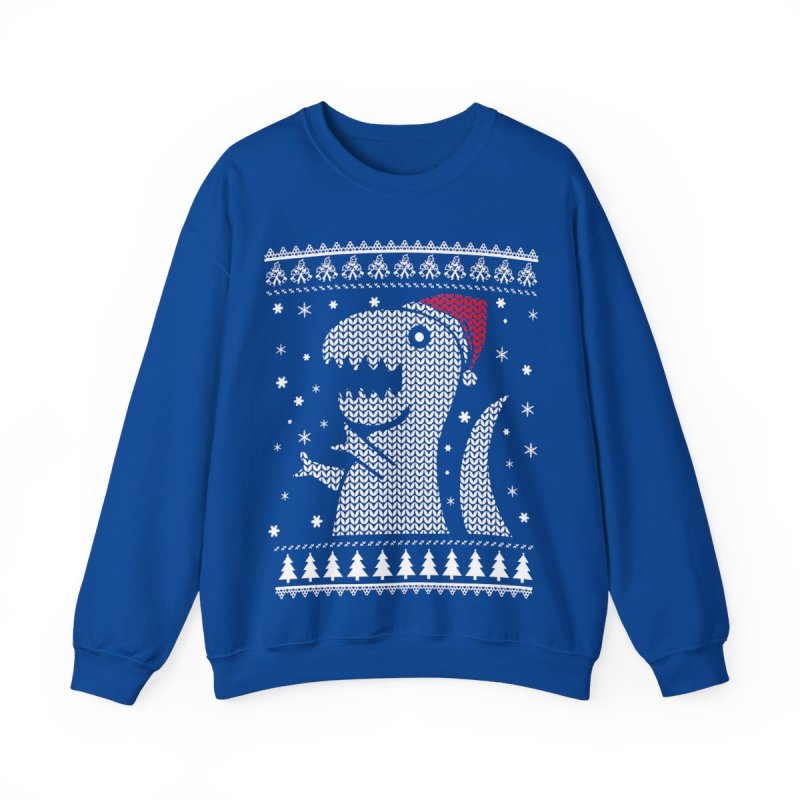 Dino Ugly Christmas Sweatshirt | Funny T-Rex Holiday Crewneck