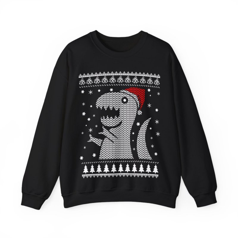 Dino Ugly Christmas Sweatshirt | Funny T-Rex Holiday Crewneck