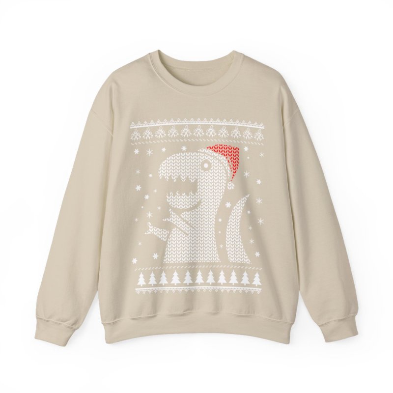 Dino Ugly Christmas Sweatshirt | Funny T-Rex Holiday Crewneck