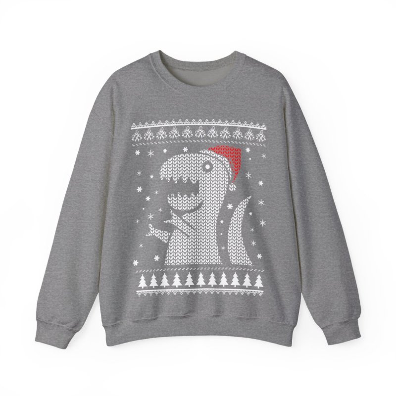 Dino Ugly Christmas Sweatshirt | Funny T-Rex Holiday Crewneck