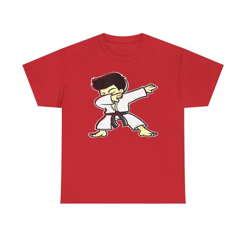 Martial Arts Dab T-Shirt | Funny Karate Taekwondo Dabbing Unisex Heavy Cotton Tee