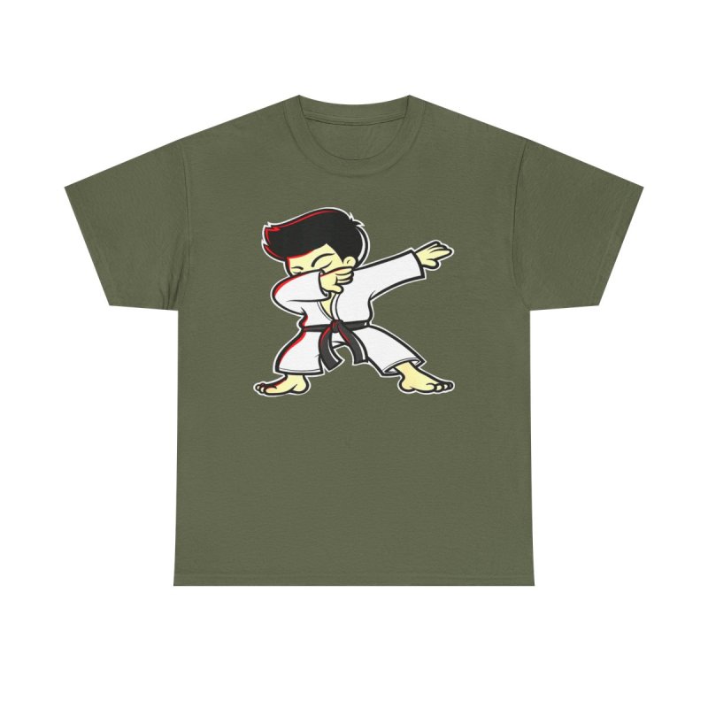 Martial Arts Dab T-Shirt | Funny Karate Taekwondo Dabbing Unisex Heavy Cotton Tee