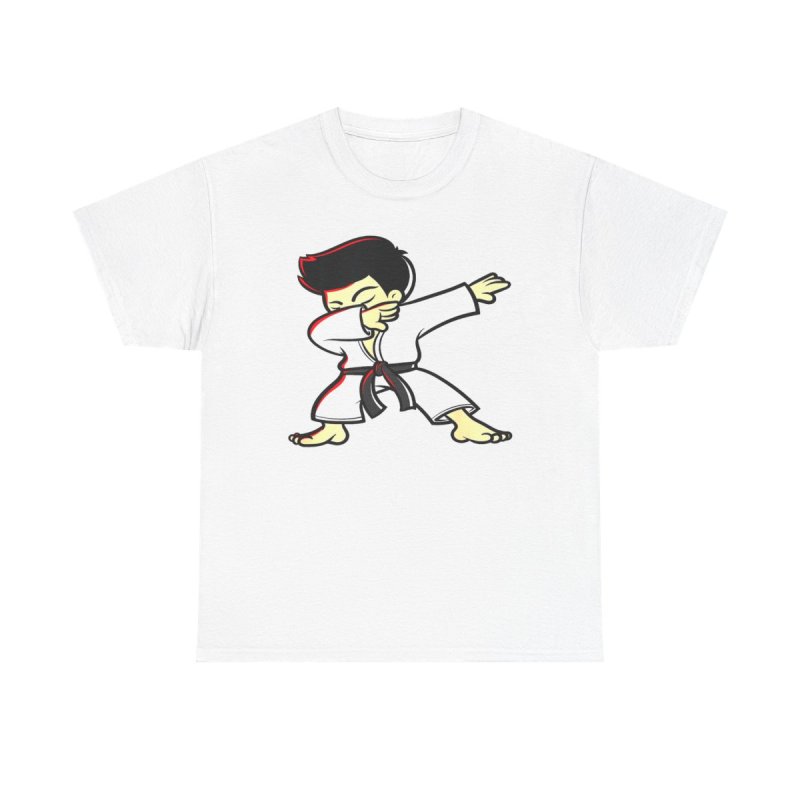 Martial Arts Dab T-Shirt | Funny Karate Taekwondo Dabbing Unisex Heavy Cotton Tee