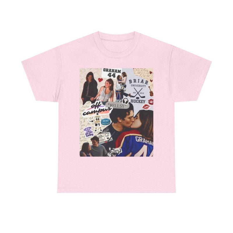 Off Campus Hockey Romance Collage | Briar University Bookish Merch T-Shirt | Garrett Graham Wellsy Booktok Reader Moodboard Gift