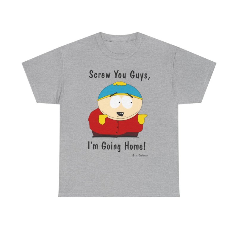 Cartman's Classic Exit T-Shirt | "Screw You Guys, I'm Going Home" Quote Tee