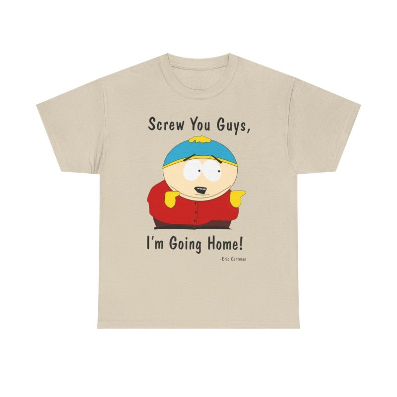 Cartman's Classic Exit T-Shirt | "Screw You Guys, I'm Going Home" Quote Tee