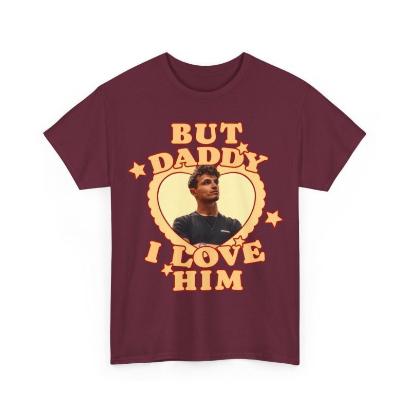But Daddy I Love Him Lando Norris T-Shirt | F1 Fan Graphic Tee | LN4 Racing Heart Frame Shirt