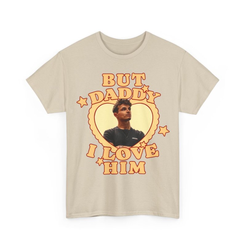 But Daddy I Love Him Lando Norris T-Shirt | F1 Fan Graphic Tee | LN4 Racing Heart Frame Shirt