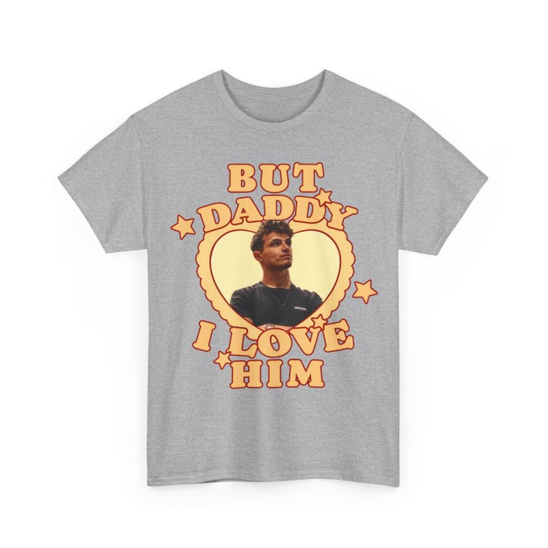 But Daddy I Love Him Lando Norris T-Shirt | F1 Fan Graphic Tee | LN4 Racing Heart Frame Shirt