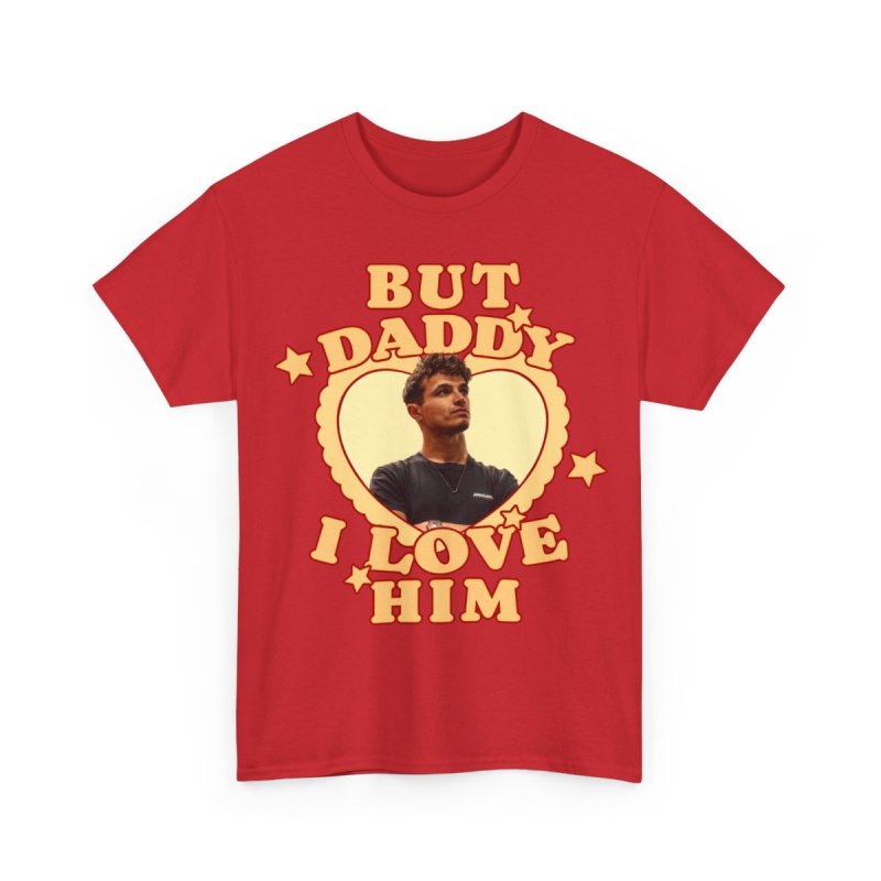 But Daddy I Love Him Lando Norris T-Shirt | F1 Fan Graphic Tee | LN4 Racing Heart Frame Shirt
