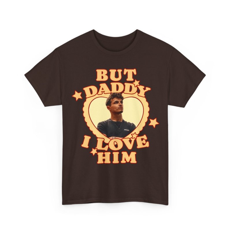 But Daddy I Love Him Lando Norris T-Shirt | F1 Fan Graphic Tee | LN4 Racing Heart Frame Shirt