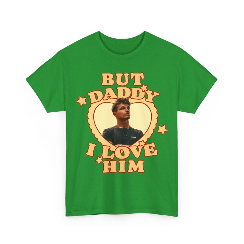 But Daddy I Love Him Lando Norris T-Shirt | F1 Fan Graphic Tee | LN4 Racing Heart Frame Shirt