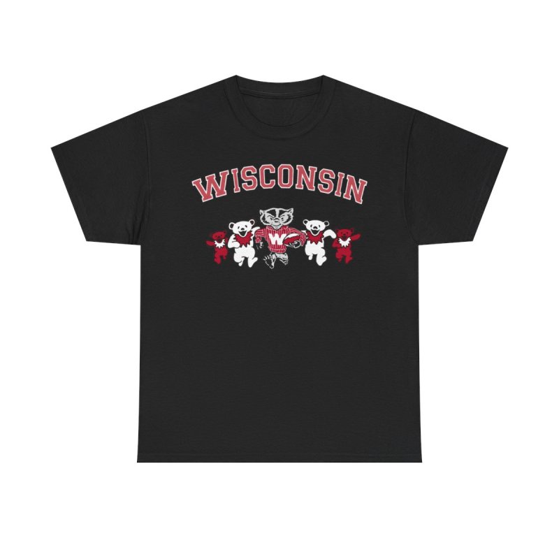 Wisconsin Bucky Badger T-Shirt | UW Madison Dancing Bears Collegiate Tee