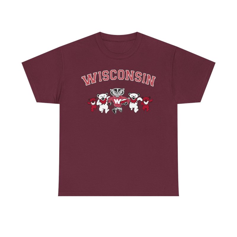 Wisconsin Bucky Badger T-Shirt | UW Madison Dancing Bears Collegiate Tee