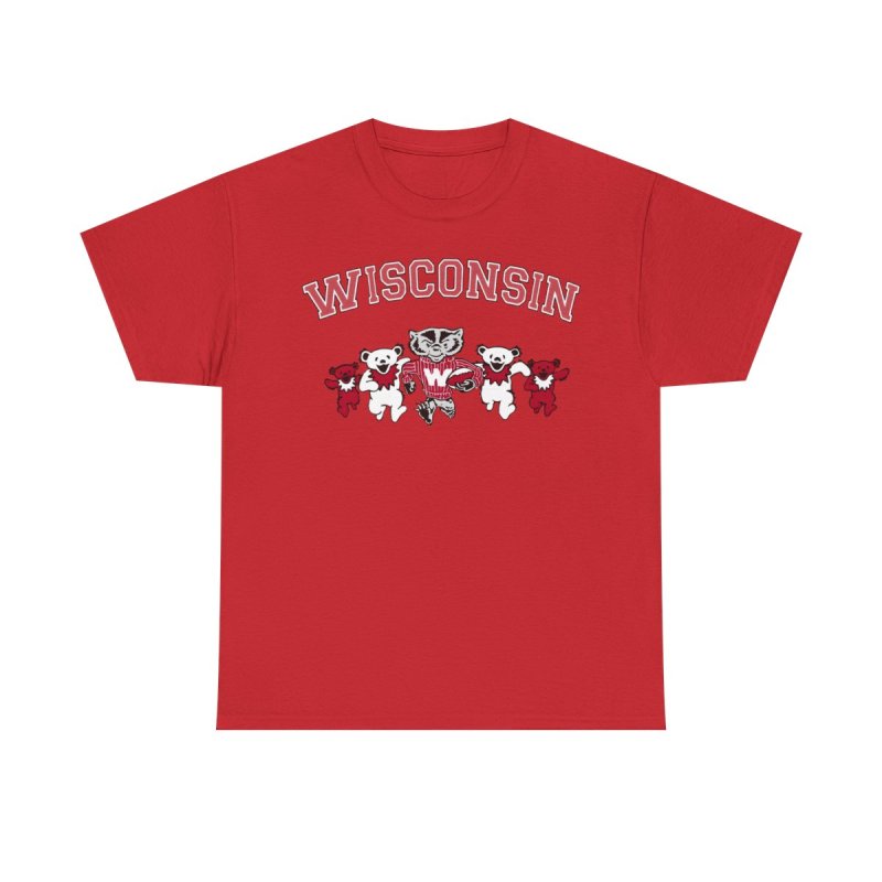 Wisconsin Bucky Badger T-Shirt | UW Madison Dancing Bears Collegiate Tee