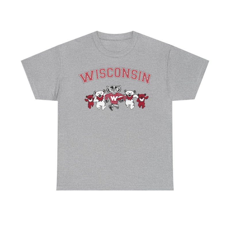 Wisconsin Bucky Badger T-Shirt | UW Madison Dancing Bears Collegiate Tee