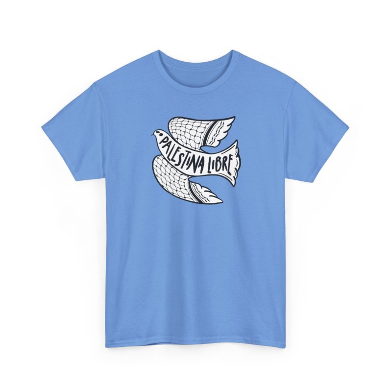 Palestina Libre T-Shirt | Dove of Peace with Keffiyeh Pattern Wings Graphic Tee