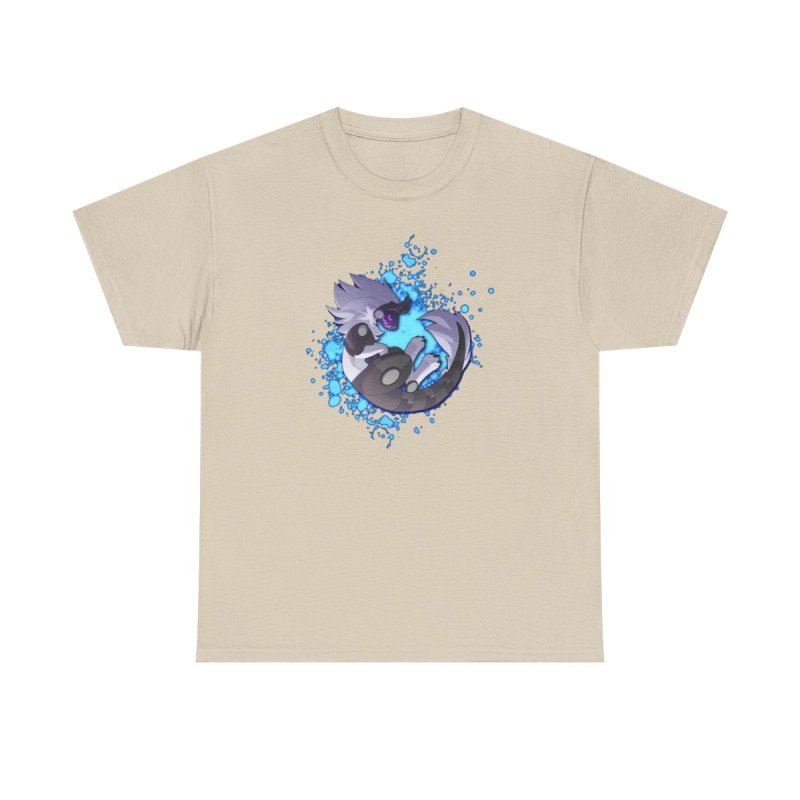 Protogen In Blue T-Shirt | Cybernetic Furry | Futuristic Energy Splash Character Graphic Tee
