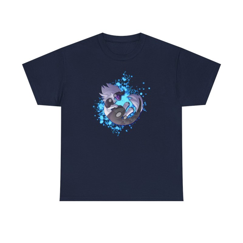 Protogen In Blue T-Shirt | Cybernetic Furry | Futuristic Energy Splash Character Graphic Tee