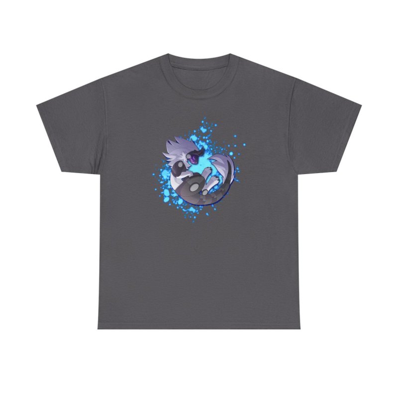 Protogen In Blue T-Shirt | Cybernetic Furry | Futuristic Energy Splash Character Graphic Tee