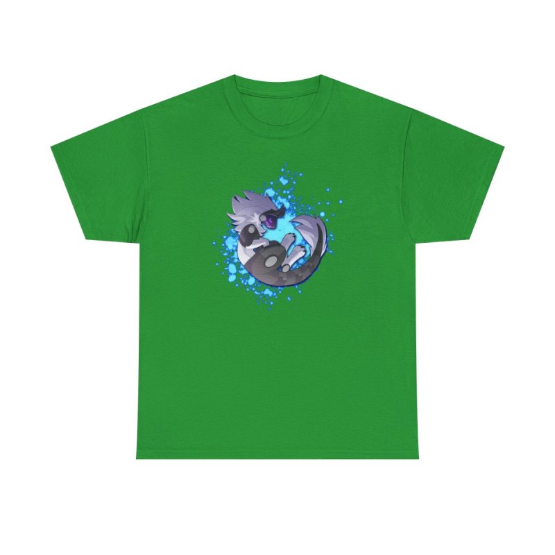 Protogen In Blue T-Shirt | Cybernetic Furry | Futuristic Energy Splash Character Graphic Tee