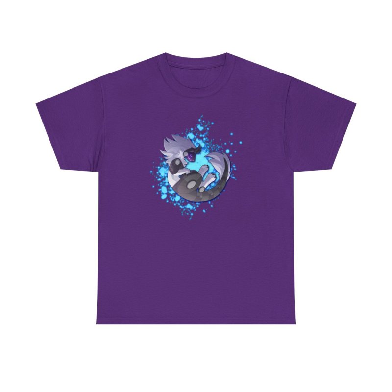 Protogen In Blue T-Shirt | Cybernetic Furry | Futuristic Energy Splash Character Graphic Tee