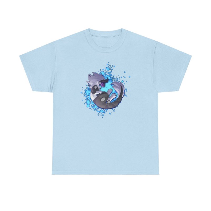 Protogen In Blue T-Shirt | Cybernetic Furry | Futuristic Energy Splash Character Graphic Tee