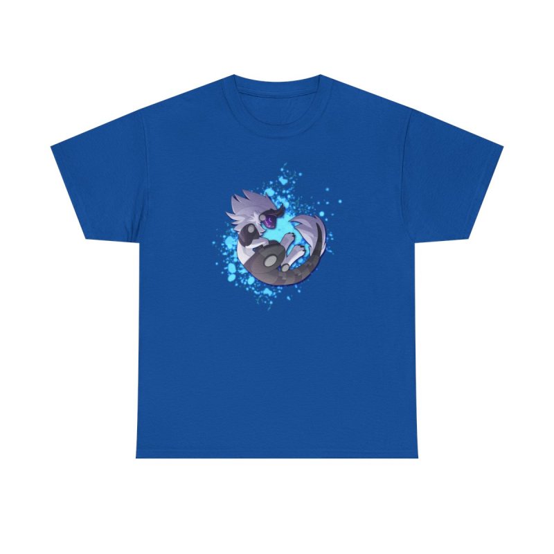 Protogen In Blue T-Shirt | Cybernetic Furry | Futuristic Energy Splash Character Graphic Tee