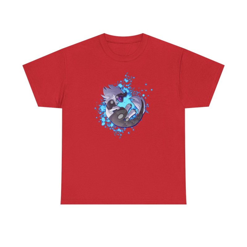 Protogen In Blue T-Shirt | Cybernetic Furry | Futuristic Energy Splash Character Graphic Tee