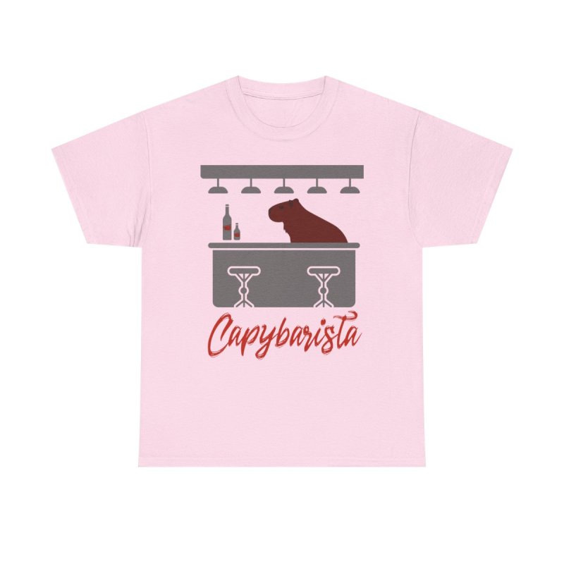 Capybarista T-Shirt | Funny Capybara Coffee Shop Tee | Barista Pun Graphic Shirt | Cute Café Aesthetic Unisex Heavy Cotton Top