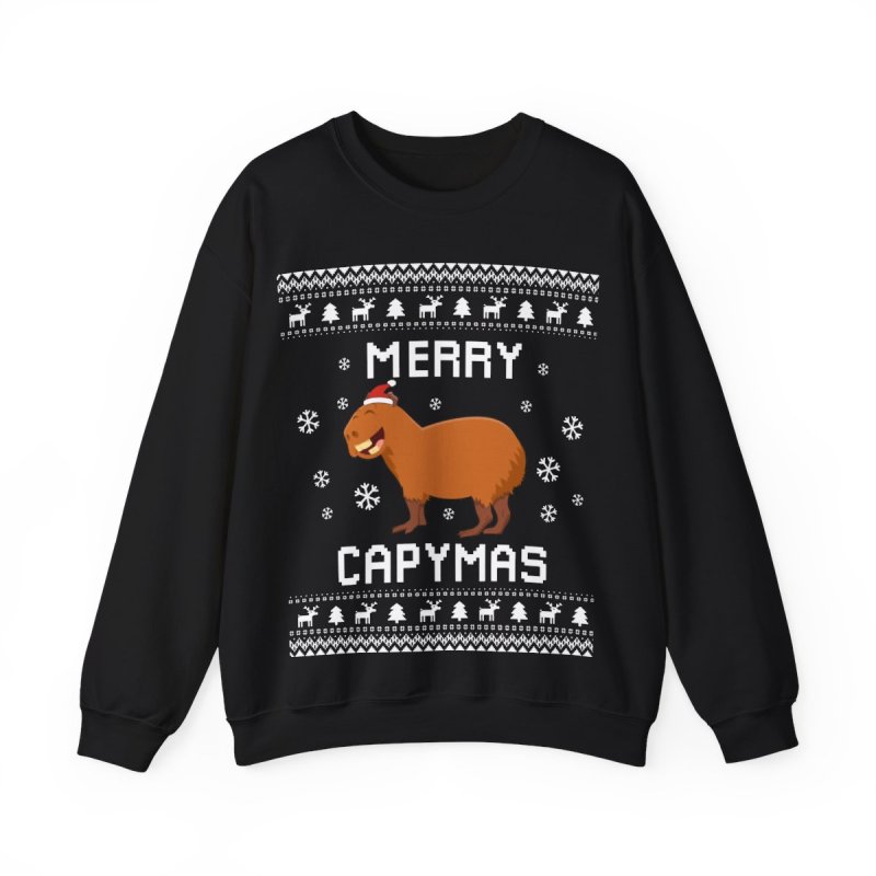 Capybara Inu Ugly Christmas Sweatshirt | Cute & Cozy Capy Holiday Sweater