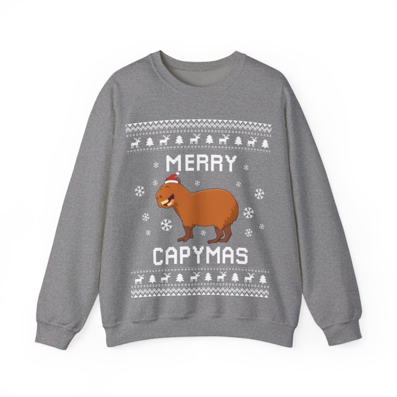 Capybara Inu Ugly Christmas Sweatshirt | Cute & Cozy Capy Holiday Sweater