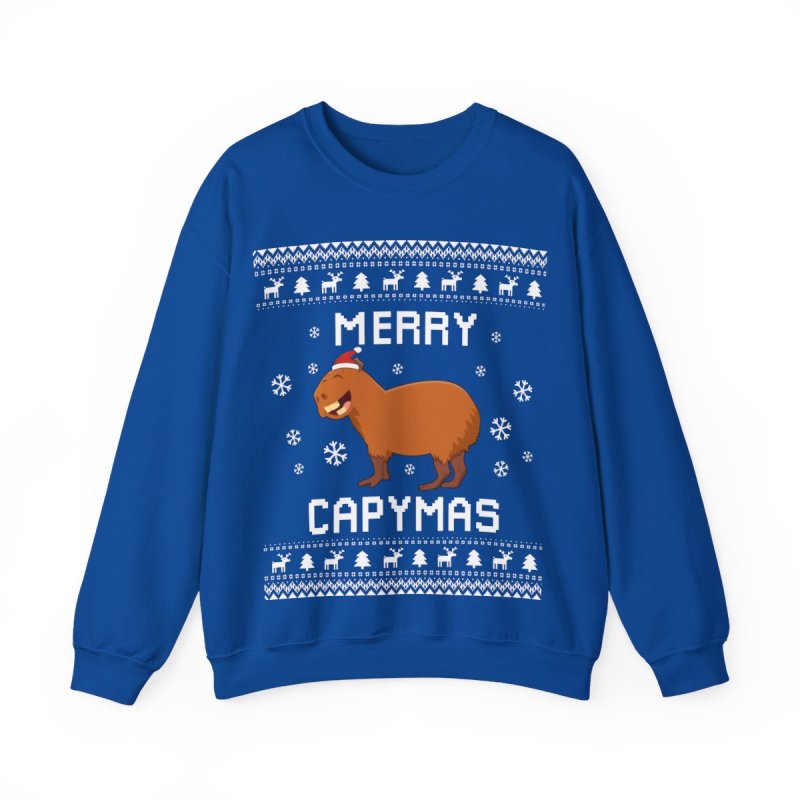 Capybara Inu Ugly Christmas Sweatshirt | Cute & Cozy Capy Holiday Sweater